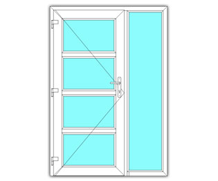 4 Vak glasdeur links met zijlicht