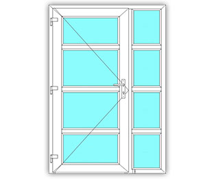 4 Vak glasdeur links met zijlicht 4