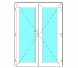 Dubbel glasdeur links