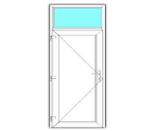 Paneeldeur links met bovenlicht