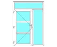 3 Vak glasdeur links m zijlicht & bovenlicht