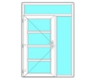 4 Vak glasdeur links m zijlicht & bovenlicht
