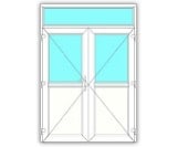 Dubbel halfglasdeur l m bovenlicht