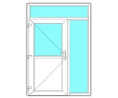 Halfglasdeur links m zijlicht & bovenlicht