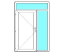 Paneeldeur links m zijlicht & bovenlicht